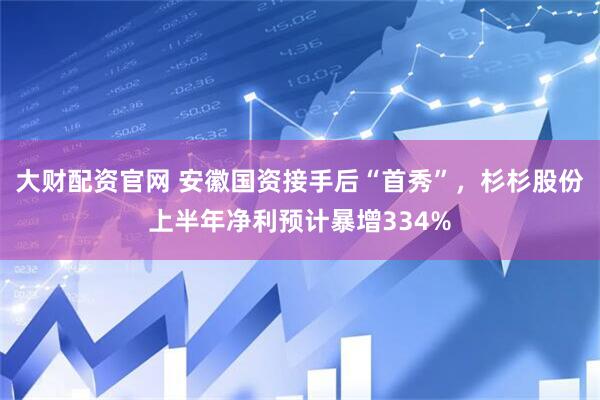 大财配资官网 安徽国资接手后“首秀”，杉杉股份上半年净利预计暴增334%